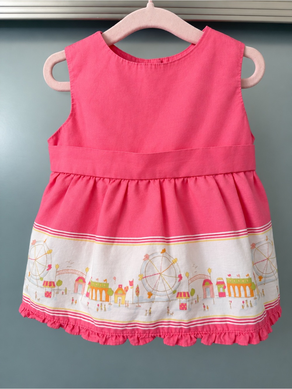 Janie & Jack Girls Pink & White Top 6-12M
